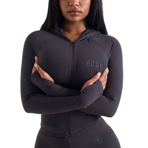 Body by Raven Tracy Body Basics Hoodie in Charcoal Size M